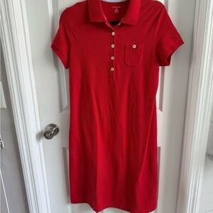 Lands' End Vibrant Red Polo Dress . Size M